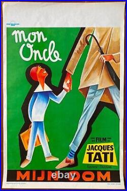 Affiche Belge MON ONCLE Pierre Etaix JACQUES TATI 35x54cm 70's