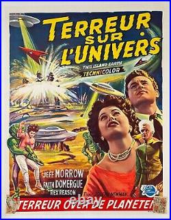 Affiche Belge entoilée LES SURVIVANTS DE L'INFINI Island Earth JACK ARNOLD 1955