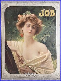 Affiche Belle Époque Art Nouveau Job Papier À Cigarettes. Paul Gervais. 1900