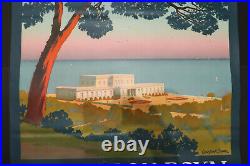 Affiche Biarritz Le Pavillon Royal 105X75Cm Parfait Etat 1920 Travel Poster