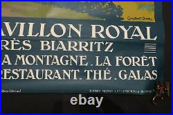 Affiche Biarritz Le Pavillon Royal 105X75Cm Parfait Etat 1920 Travel Poster