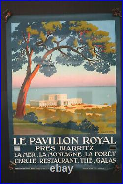 Affiche Biarritz Le Pavillon Royal 105X75Cm Parfait Etat Original 1920 Tourisme