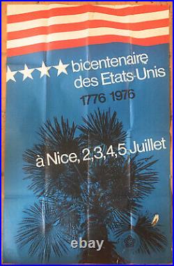 Affiche Bicentenaire États Unis Nice American Revolution De La Pastelliere 1976