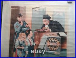 Affiche Biscuits OLIBET Juge, Enfants et Garde-Champêtre Années 1900