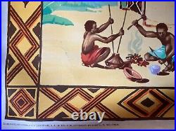 Affiche CARTE CONGO BELGE Afrique Africa LABOULAIS 86x112cm 1949