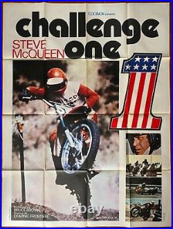 Affiche CHALLENGE ONE On any Sunday STEVE McQUEEN Moto BRUCE BROWN 120x160cm