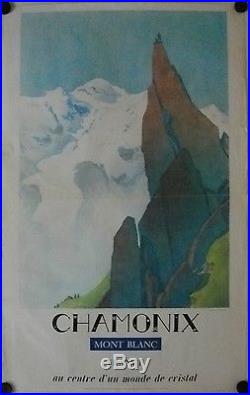 Affiche CHAMONIX Mont Blanc 1972 SAMIVEL