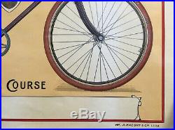 Affiche CYCLES ED Elégante, gracieuse, rigide VELO Bicyclette années 1910