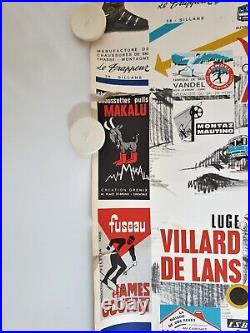 Affiche Carte GRENOBLE REGION OLYMPIQUE 1968 ROGER DAVID 124x86 cm