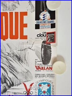 Affiche Carte GRENOBLE REGION OLYMPIQUE 1968 ROGER DAVID 124x86 cm