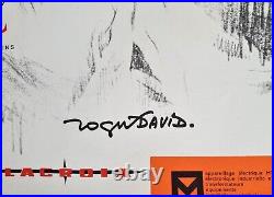 Affiche Carte GRENOBLE REGION OLYMPIQUE 1968 ROGER DAVID 124x86 cm