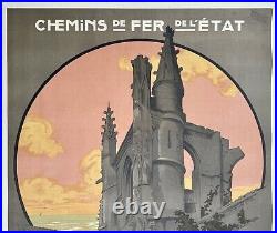 Affiche Chemins de Fer de l'Etat Île de Ré / St Martin de Ré /Géo DORIVAL 1909