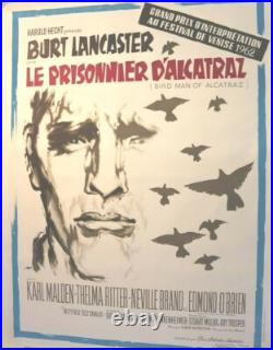 Affiche Cinema 1962 Burt Lancaster Prisonnier D'alcatraz Bird Man Of Alcatraz