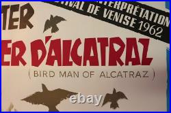 Affiche Cinema 1962 Burt Lancaster Prisonnier D'alcatraz Bird Man Of Alcatraz