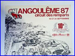 Affiche Circuit Remparts Angouleme 1987 J. Graton G. Lopez Vaillante Alfa Romeo