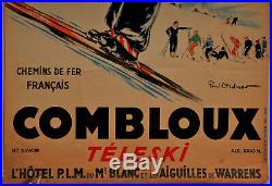 Affiche Combloux Teleski Paul Ordner Chemins De Fer Francais Imp Ch Bahy Z211