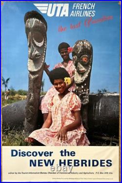 Affiche Compagnie Aérienne UTA New Hebrides