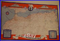 Affiche Compagnie Generale Transatlantique Ligne De Mediterranee 1950