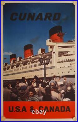 Affiche Compagnie Maritime CUNARD U. S. A. & CANADA Années'50