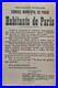 Affiche Conseil Municipal de Paris Habitants de Paris 11 novembre 1918