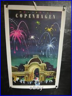 Affiche Copenhagen 1958 100x62cm Entoilee