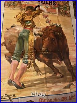 Affiche Corrida Béziers, Adieux de Gaona (Toréador Mexicain) à l'Europe. 1923