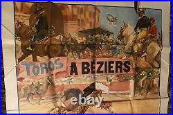 Affiche Corrida Béziers, Adieux de Gaona (Toréador Mexicain) à l'Europe. 1923