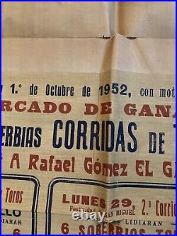 Affiche Corrida De Sévilla 1952 Très Grand Format 245X110cm Ortega
