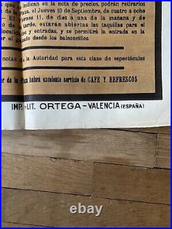 Affiche Corrida De Valencia 1953 Très Grand Format 245X110cm Ortega