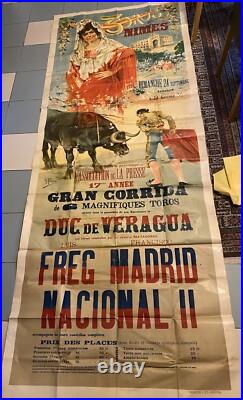 Affiche Corrida Plaza de Toros de Nimes 24 septembre 1922. Grande affiche