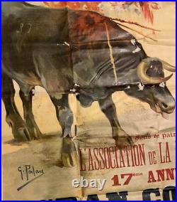 Affiche Corrida Plaza de Toros de Nimes 24 septembre 1922. Grande affiche