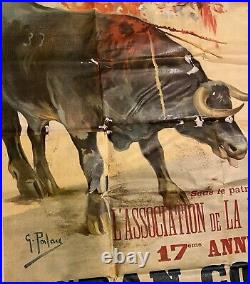 Affiche Corrida Plaza de Toros de Nimes 24 septembre 1922. Grande affiche