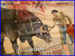 Affiche Corrida Plaza de Toros de Nimes 24 septembre 1922. Grande affiche