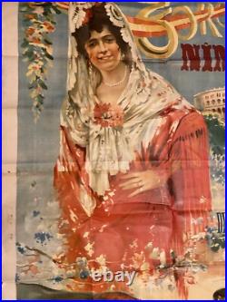 Affiche Corrida Plaza de Toros de Nimes 24 septembre 1922. Grande affiche