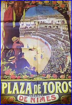 Affiche Corrida Plaza de Toros de Nimes 31 mai 1925. Très grande affiche
