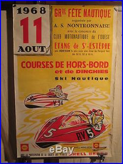 Affiche Courses Hors Bord Motonautisme Dordogne