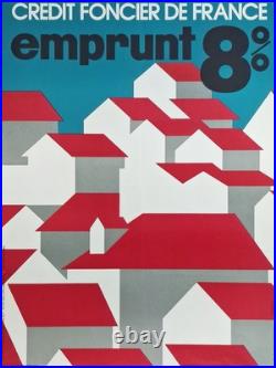 Affiche Crédit commercial de France Brégou 1972 ancienne et originale