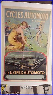 Affiche Cycles Automoto Tamagno Belle Femme Usine