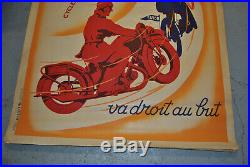Affiche Cycles Favor cycles, vélomoteurs, moto signée Matthey 120cm x 60cm