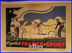 Affiche Cycles France Sport Deco Annees 1925