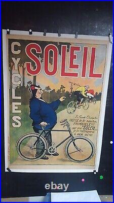 Affiche Cycles Le Soleil Marrante Vers 1925 124x88cm
