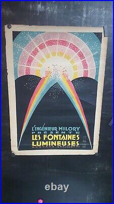 Affiche Deco Fontaines Lumineuses Milory Vers 1920 Lithographie 80x60cm
