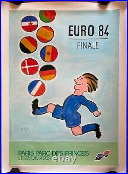 Affiche EURO 84 Finale Football Parc des Princes RAYMOND SAVIGNAC 60x84cm