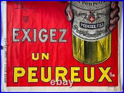 Affiche EXIGEZ UN PEUREUX Bar Bistrot Apéritif HENRY LE MONNIER 160x240cm 1925