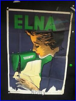 Affiche Elna Machine A Coudre Jolie Femme