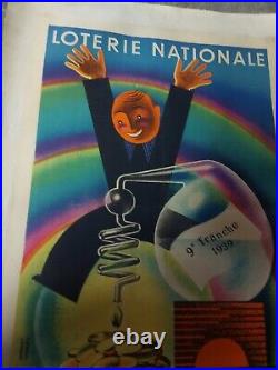 Affiche Entoilee, Loterie Nationale 1939, Decouverte Scientifique