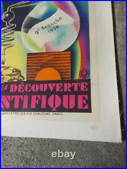 Affiche Entoilee, Loterie Nationale 1939, Decouverte Scientifique