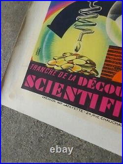 Affiche Entoilee, Loterie Nationale 1939, Decouverte Scientifique