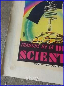 Affiche Entoilee, Loterie Nationale 1939, Decouverte Scientifique