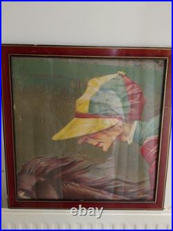 Affiche Equestre Jockey Scene Humouriste Ancienne